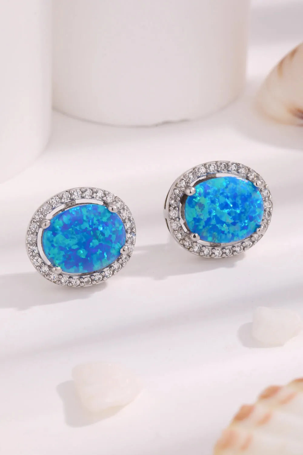 Opal Round Earrings