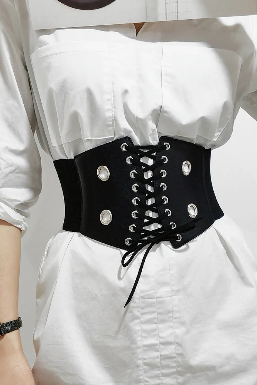 PU Leather Front Lace-Up Corset belt