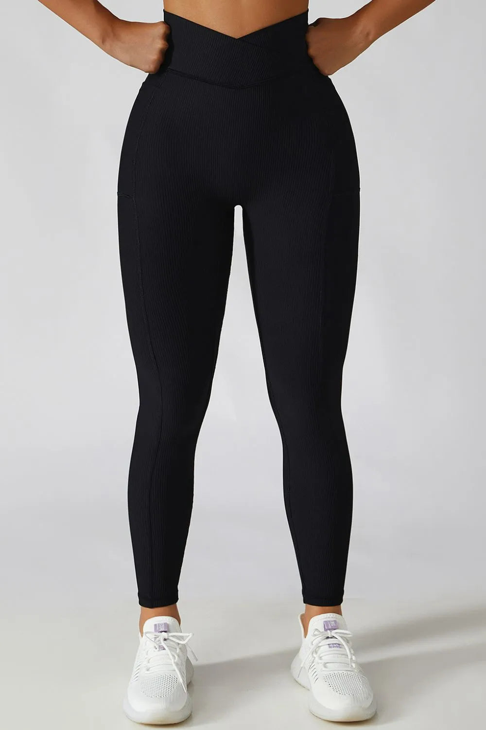 Basic Crossover Waist Active Leggings