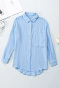 Textured Pocketed Button Up Shirt