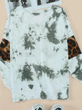 Tie Dye Contrast Cheetah V-neck Tee