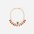 Geometric Alloy Double-Layered Necklace