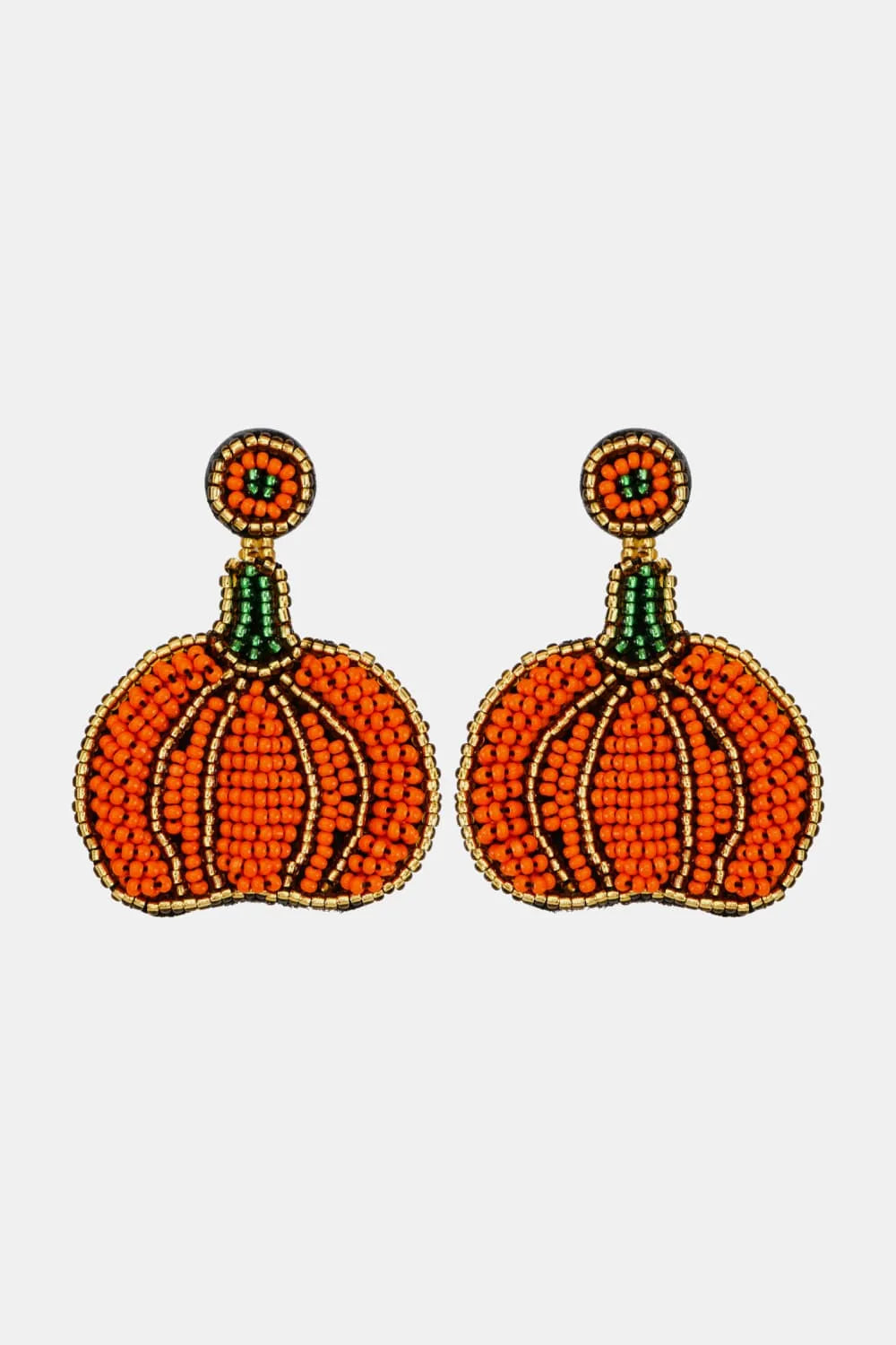 Beads Detail Pumpkin Shape Dangle Earring