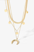 18K Gold-Plated Moon Shape Pendant Necklace