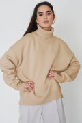 Turtle Neck Dropped Shoulder Sweater