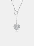 925 Sterling Silver Inlaid Zircon Heart Necklace