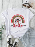 XOXO Leopard Round Neck Short Sleeve T-Shirt