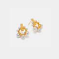Irregular 18K Gold-Plated Pearl Earrings
