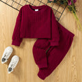 Kids Cable-Knit Long-Sleeve Top and Pants Set