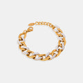Zircon Titanium Steel Chunky Chain Bracelet