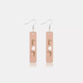 Heart Cutout Wooden Dangle Earrings