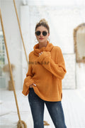 Waffle Knit Funnel Neck Sweater
