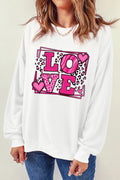 LOVE Round Neck Dropped Shoulder Sweatshirt