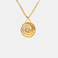 18K Gold-Plated Stainless Steel Spiral Pendant Necklace