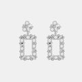 Synthetic Pearl Rhinestone Geometric Shape Dangle Earrings