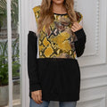 Snakeskin Panel Batwing Sleeve Tee