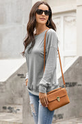 Drop Shoulder Button Top