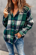 Button Up Plaid Hooded Jacket
