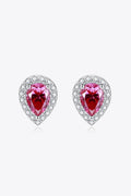 2 Carat Moissanite Teardrop Stud Earrings in Rose