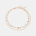 Contrast Natural Stone Stainless Steel Necklace