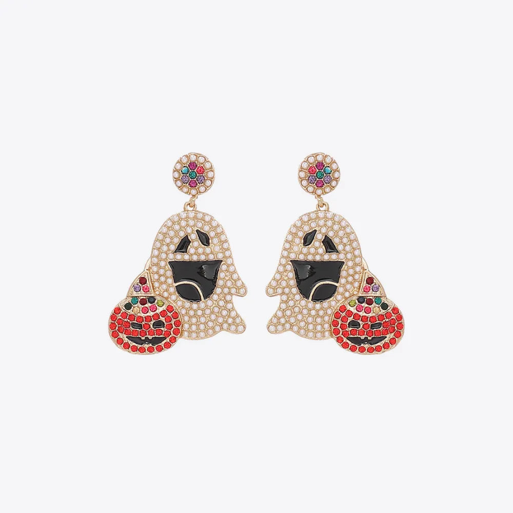 Ghost Rhinestone Alloy Earrings