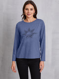 SUNSHINE COFFE Round Neck Long Sleeve T-Shirt