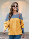 Boat Neck Long Sleeve Sweatshirt