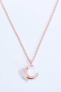 Natural Moonstone Moon Pendant Necklace