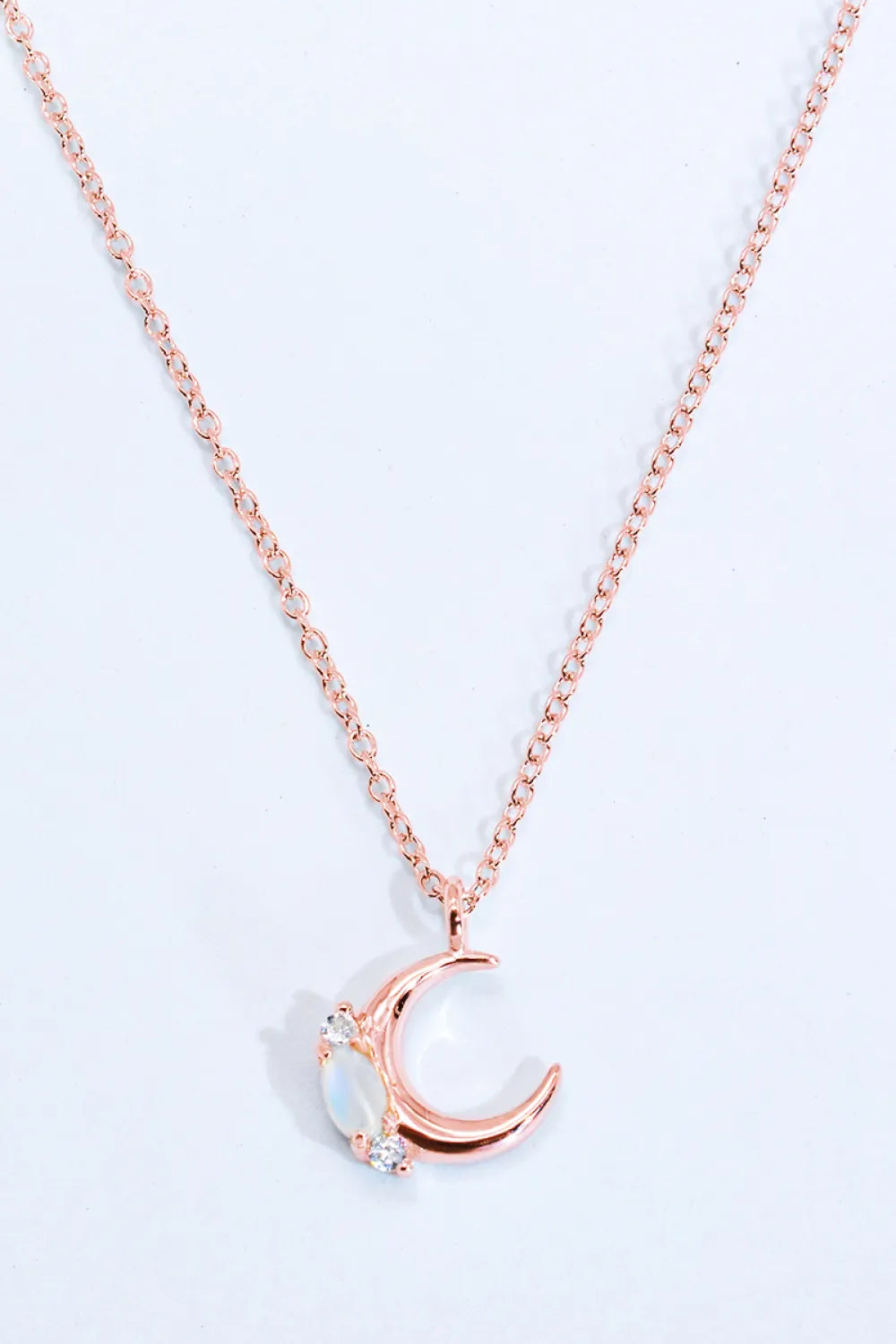 Natural Moonstone Moon Pendant Necklace
