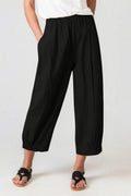 Full Size Elastic Waist Cropped Pants
