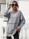 Curved Hem Raglan Sleeve Tunic