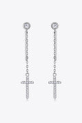 Moissanite 925 Sterling Silver Cross Earrings