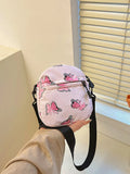 Butterfly Print Polyester Shoulder Bag