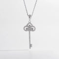 925 Sterling Silver Inlaid Zircon Key Shape Necklace