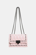 Studded PU Leather Crossbody Bag