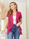 Ninexis Open Front Short Sleeve Full Size Cardigan